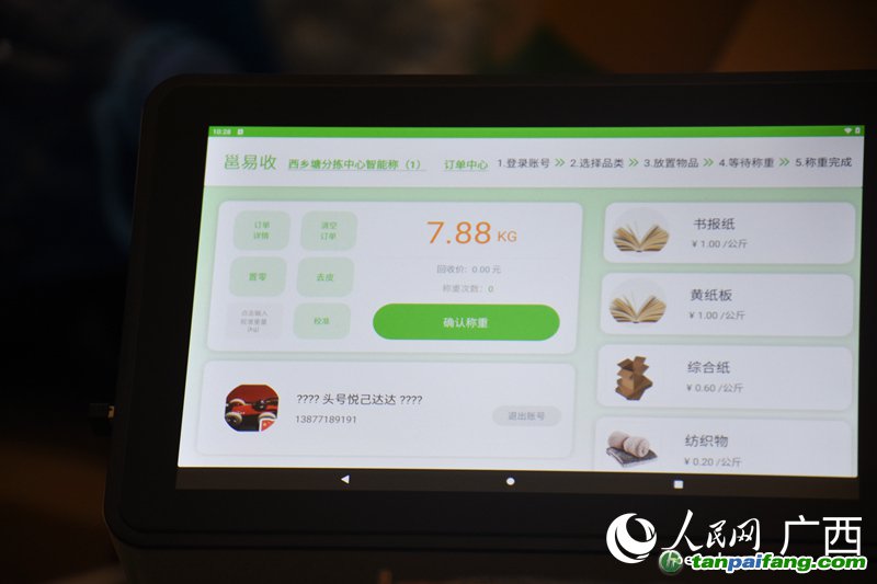 廢舊品稱重計數(shù)。人民網(wǎng) 王功孝攝